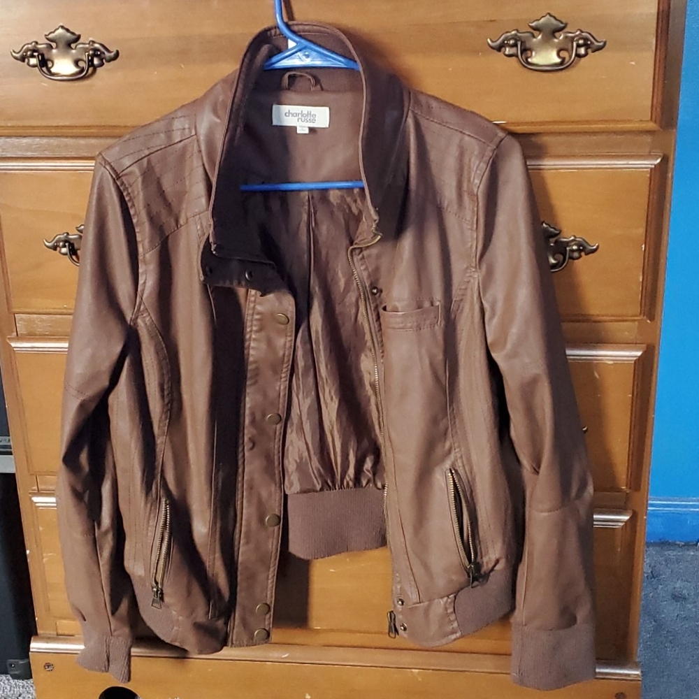 Charlotte Russe brown leather jacket